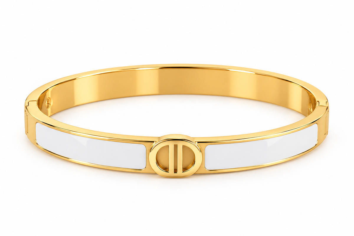 Diana Bangle -Gold & White