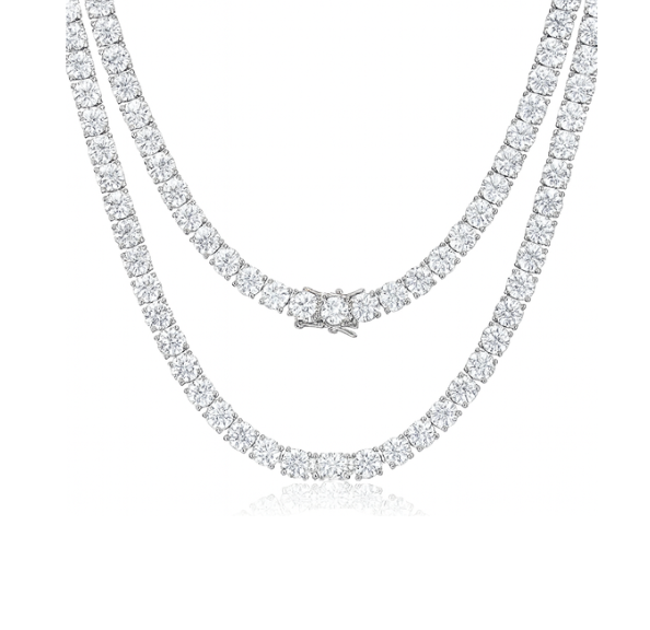 MISS J'ADORIE TENNIS NECKLACE - SILVER