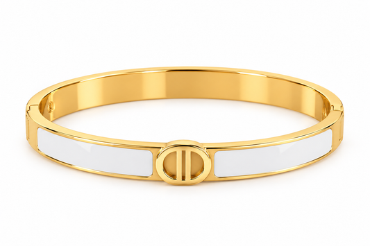 Diana Bangle -Gold & White