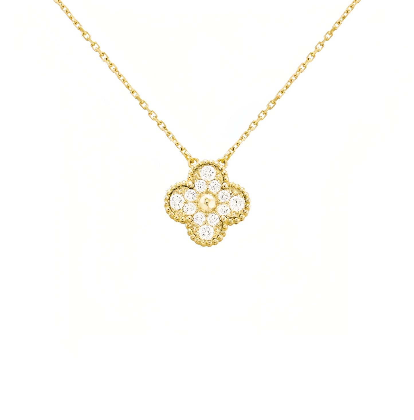 CLOVER NECKLACE - GOLD + DIAMOND