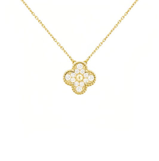 CLOVER NECKLACE - GOLD + DIAMOND