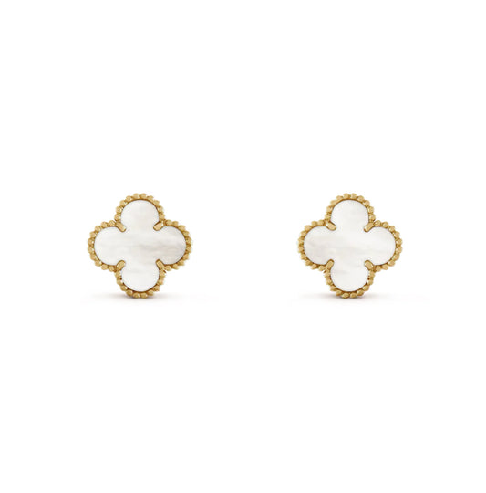 Coco Earrings - White and Gold